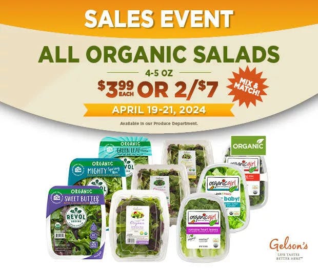 Gelson's Organic Salad Sale. This weekend only