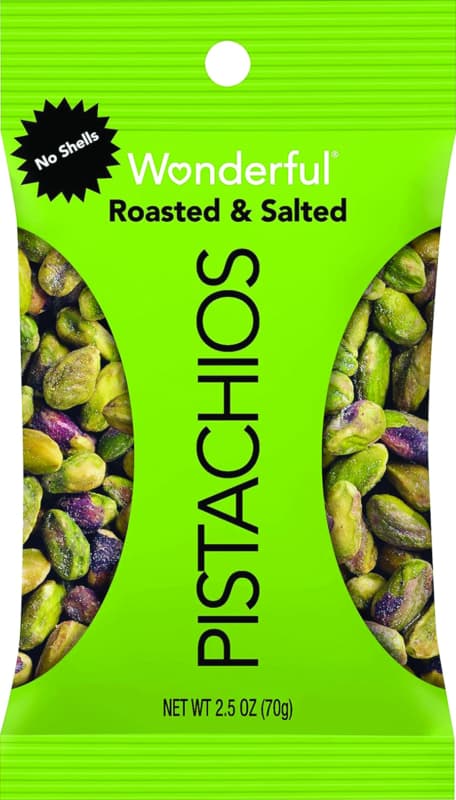 91013 No Shell Roasted Salted Pistachios Wonderful