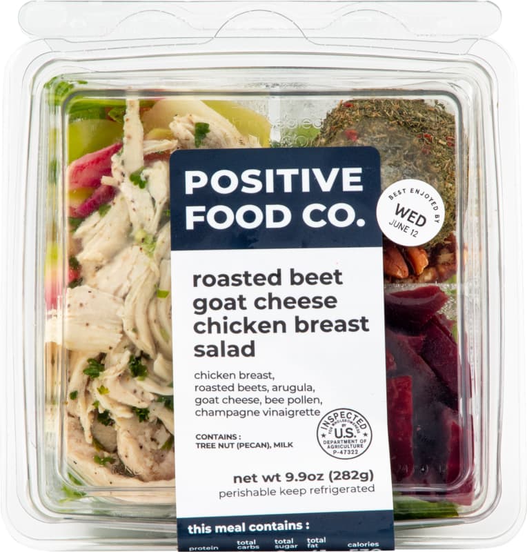 Roasted Beet Goat Cheese Chicken Breast Salad Positive Food Co