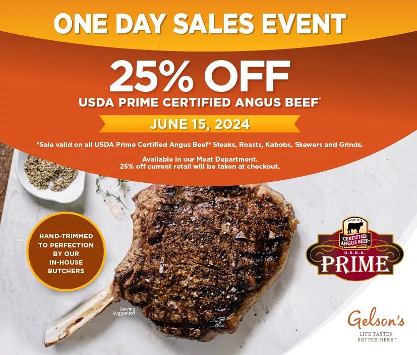 Prime Sale at Gelson's on June 15