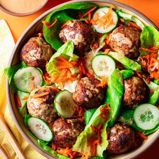 Thai Chicken Meatball Salad